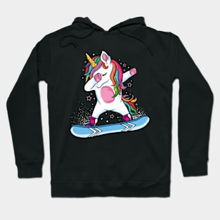 Cute unicorn Snowboarding Skiing Dabbing unicorn Snowboard Hoodie